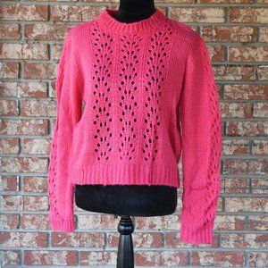 WOVEN Heart Pink Sweater
